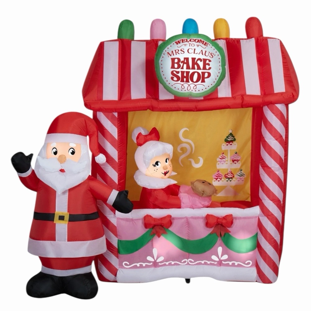 6ft Santa & Mrs Claus Bake Shop Christmas Airblown Yard Inflatable Holiday‎ Time